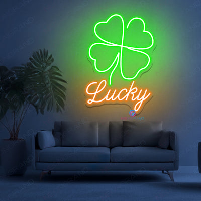 Clover Neon Sign Lucky Leaf Patrick Day Led Light