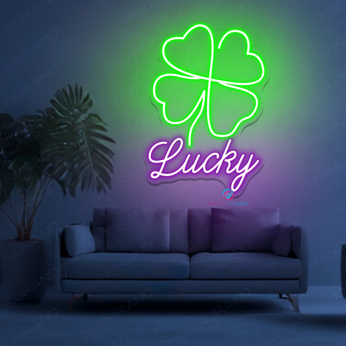 Clover Neon Sign Lucky Leaf Patrick Day Led Light