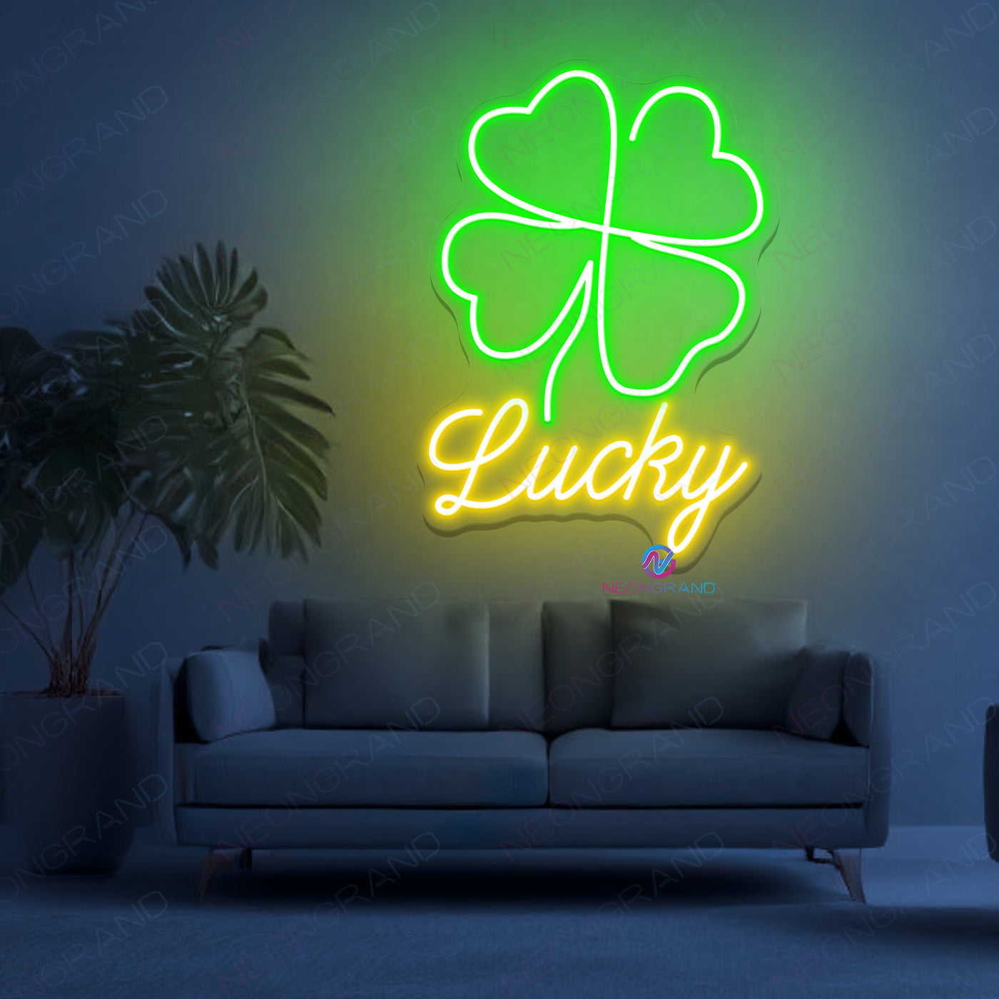 Clover Neon Sign Lucky Leaf Patrick Day Led Light