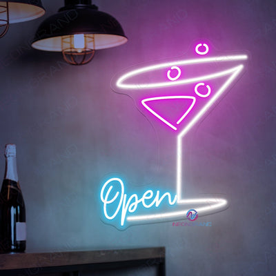 Cocktails Open Neon Sign Bar LED Light For Business