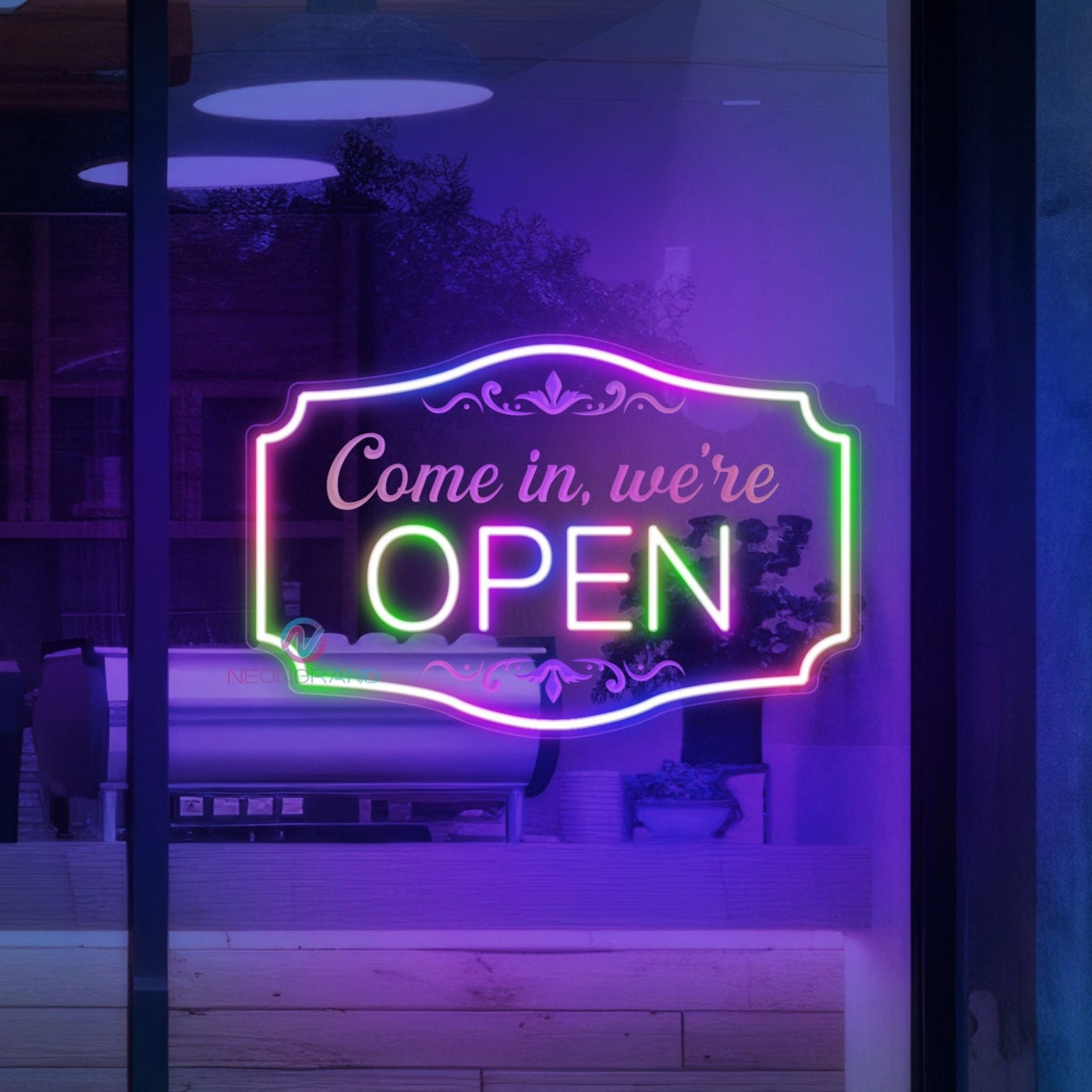 Come In We're Open Neon Sign Engraved Business Led Light