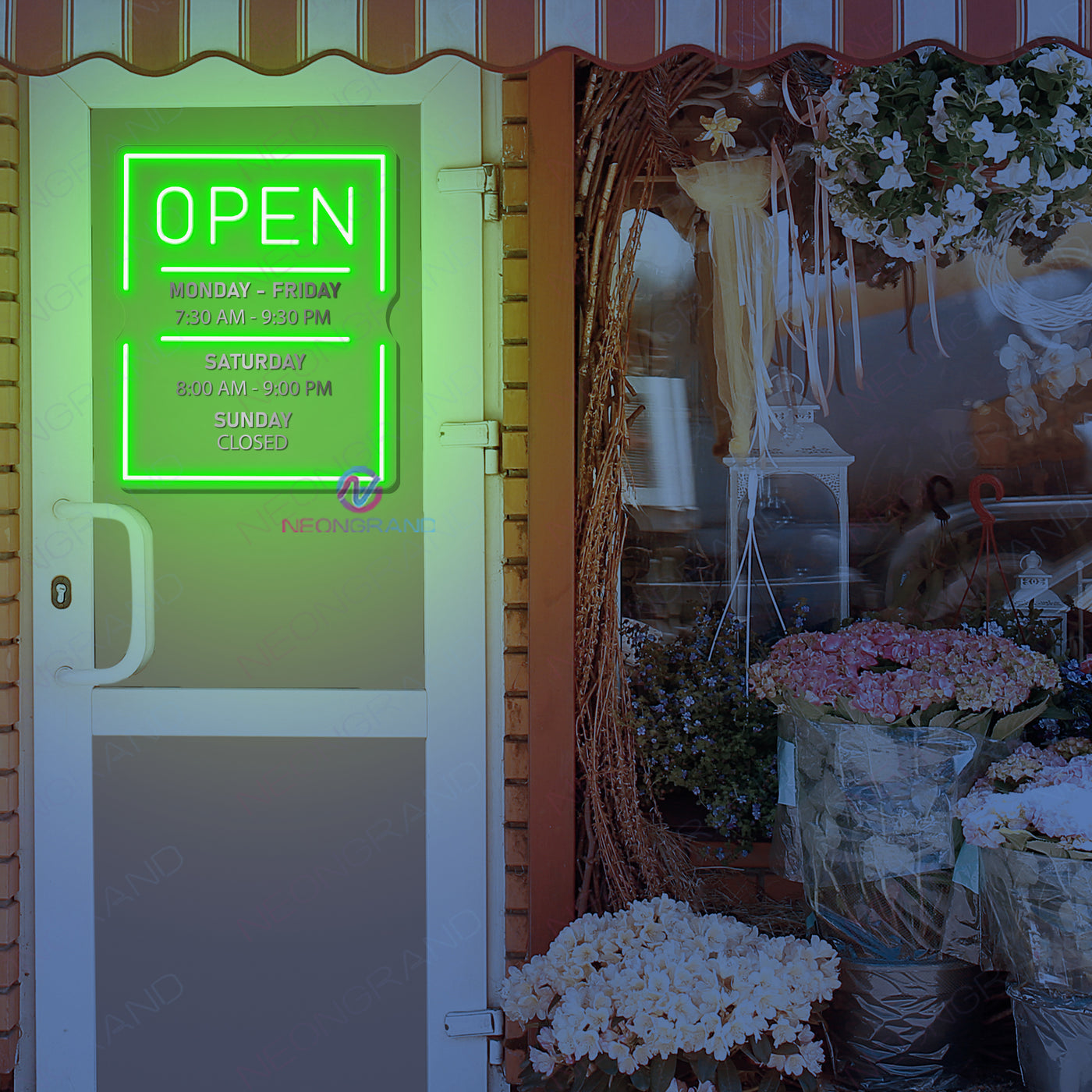 Custom Open Hours Neon Sign Acrylic Metal Business Led Light