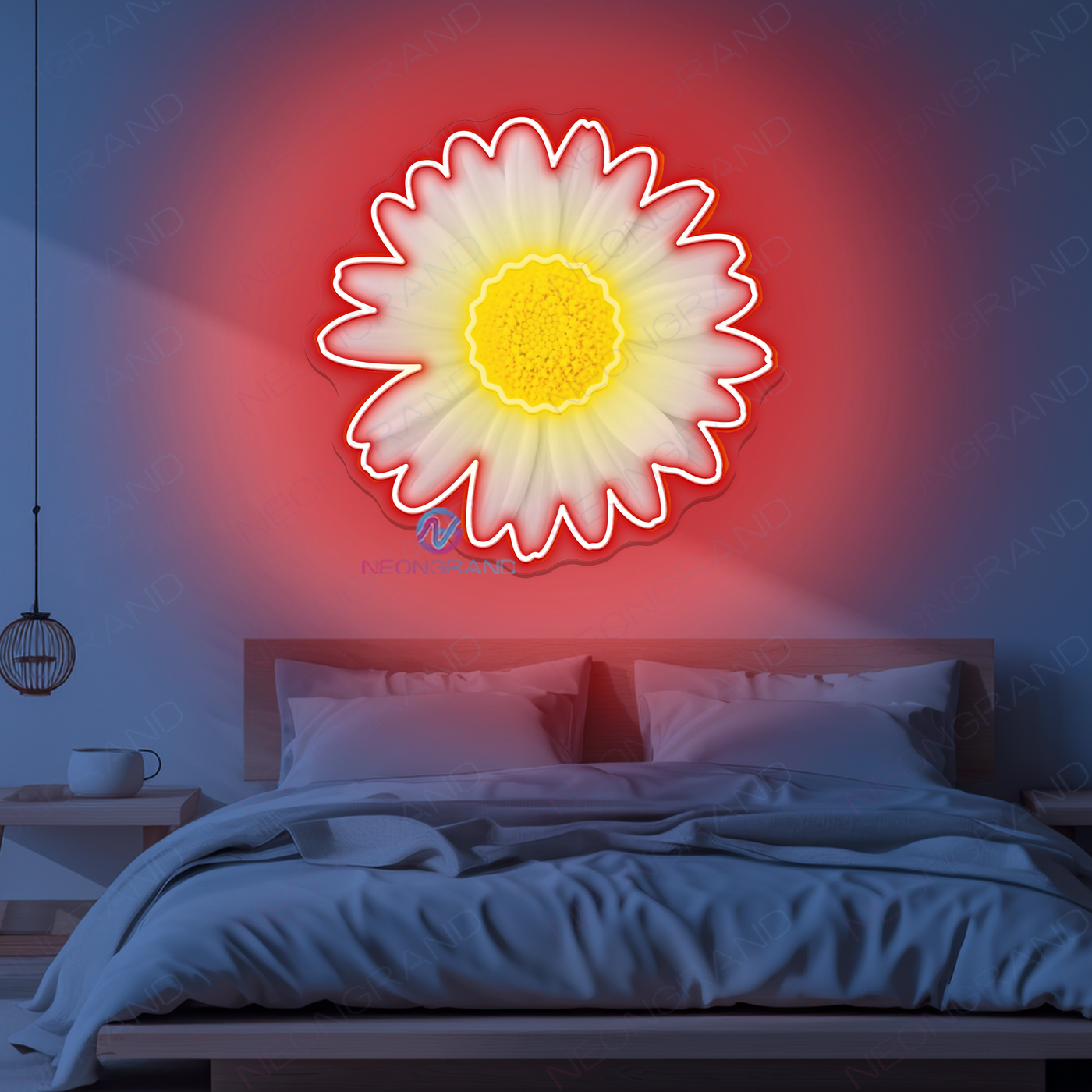 Daisy Flower Neon Sign UV Printed Led Lights