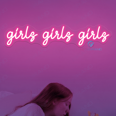 Girls Girls Girls Neon Sign Pink LED Light