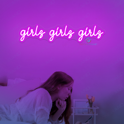 Girls Girls Girls Neon Sign Pink LED Light