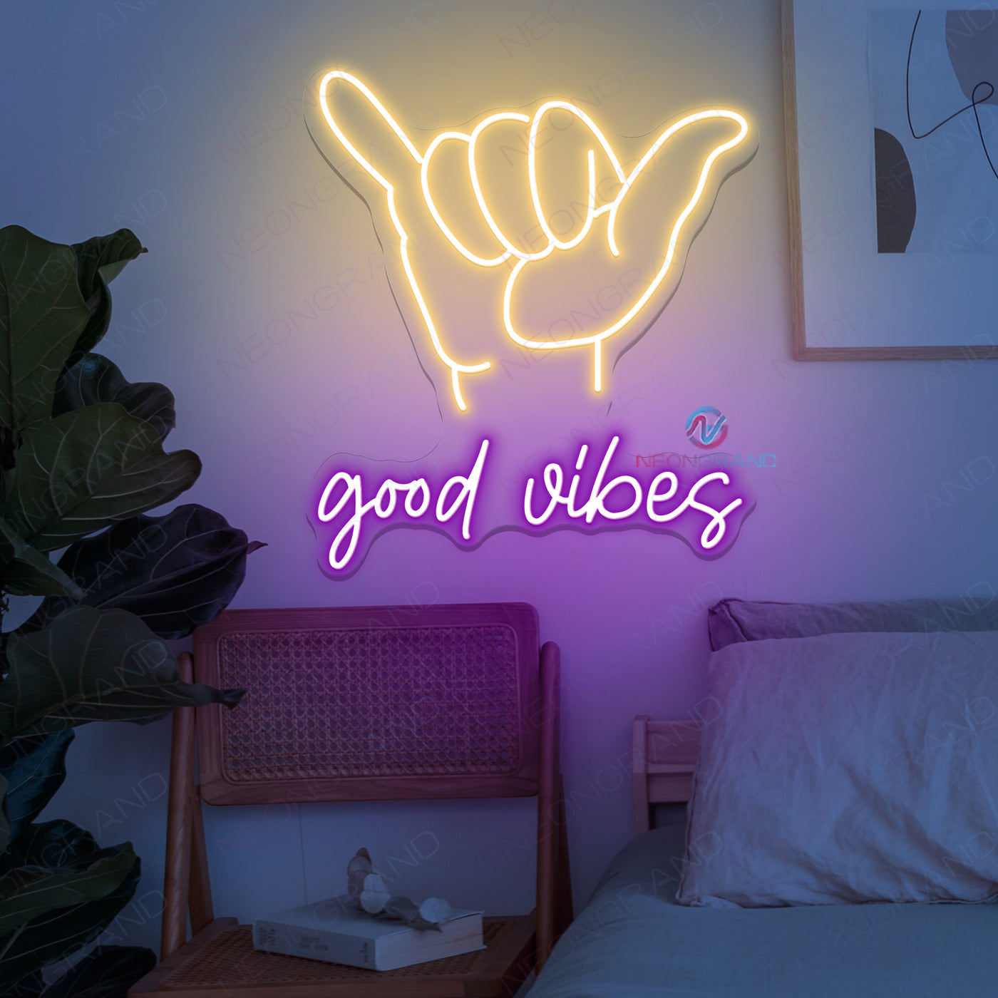 Good Vibes Neon Sign Hand Led Light