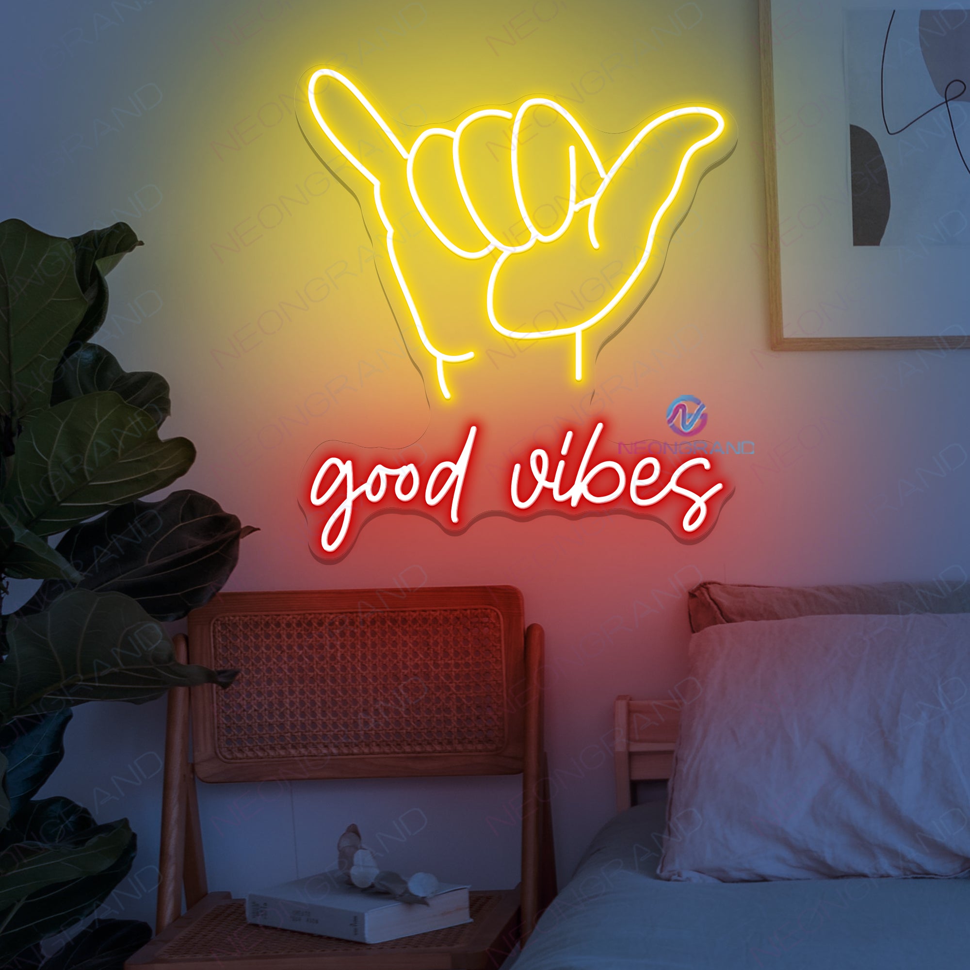 Good Vibes Neon Sign Hand Led Light - NeonGrand