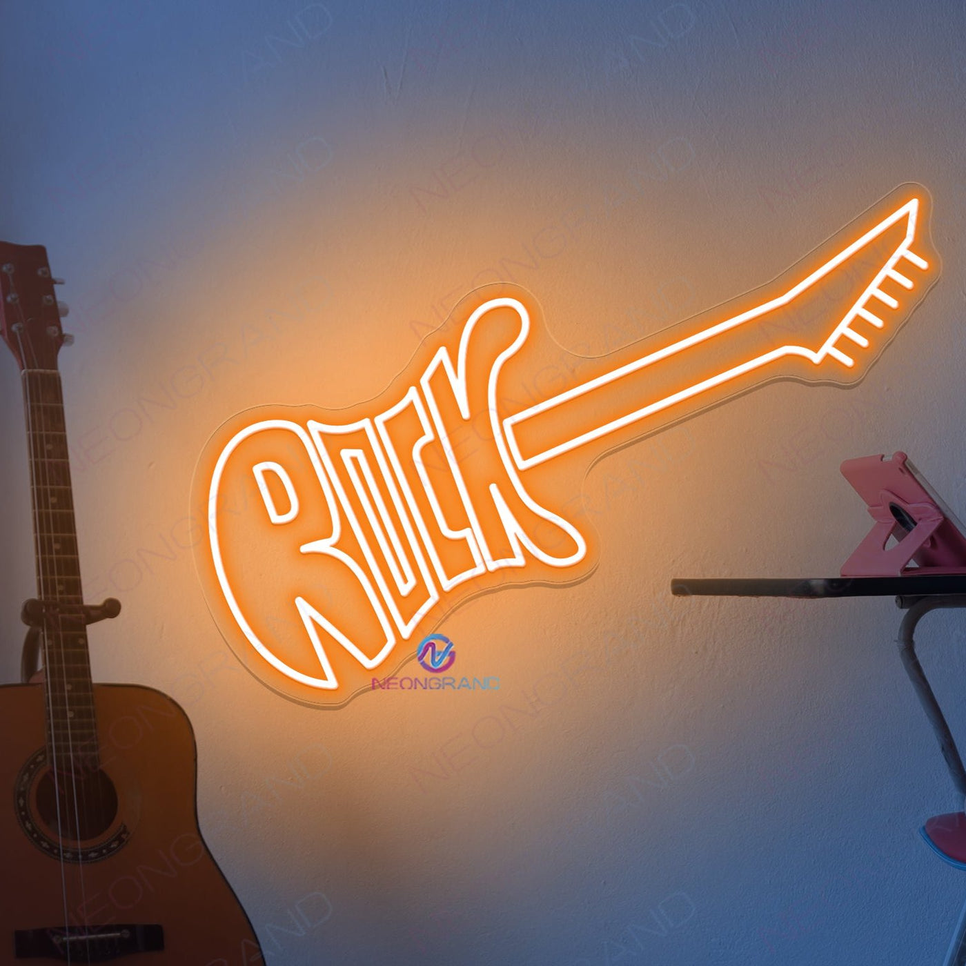 Guitar Rock Neon Sign Music Electronic Led Light