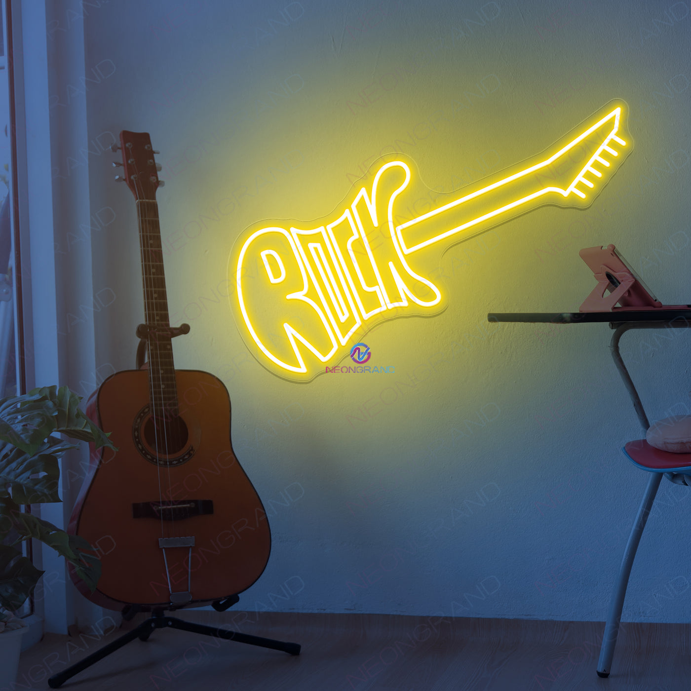 Guitar Rock Neon Sign Music Electronic Led Light