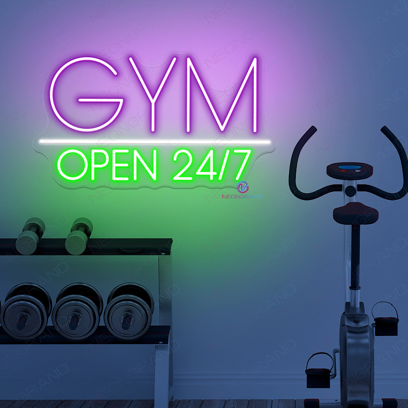 Gym Open 24/7 Neon Sign Fitness Led Light