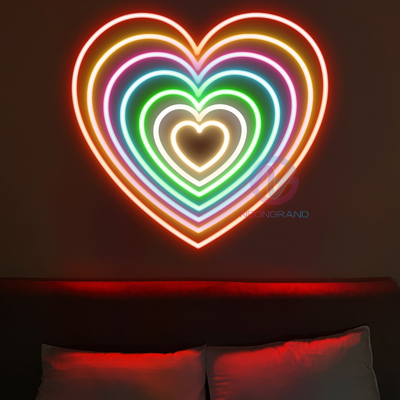 Heart Neon Sign Aesthetic Rainbow Led Light