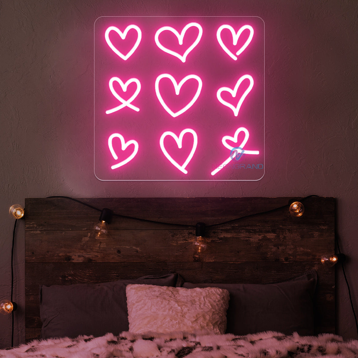 Heart Neon Sign Aesthetic Vintage Led Light