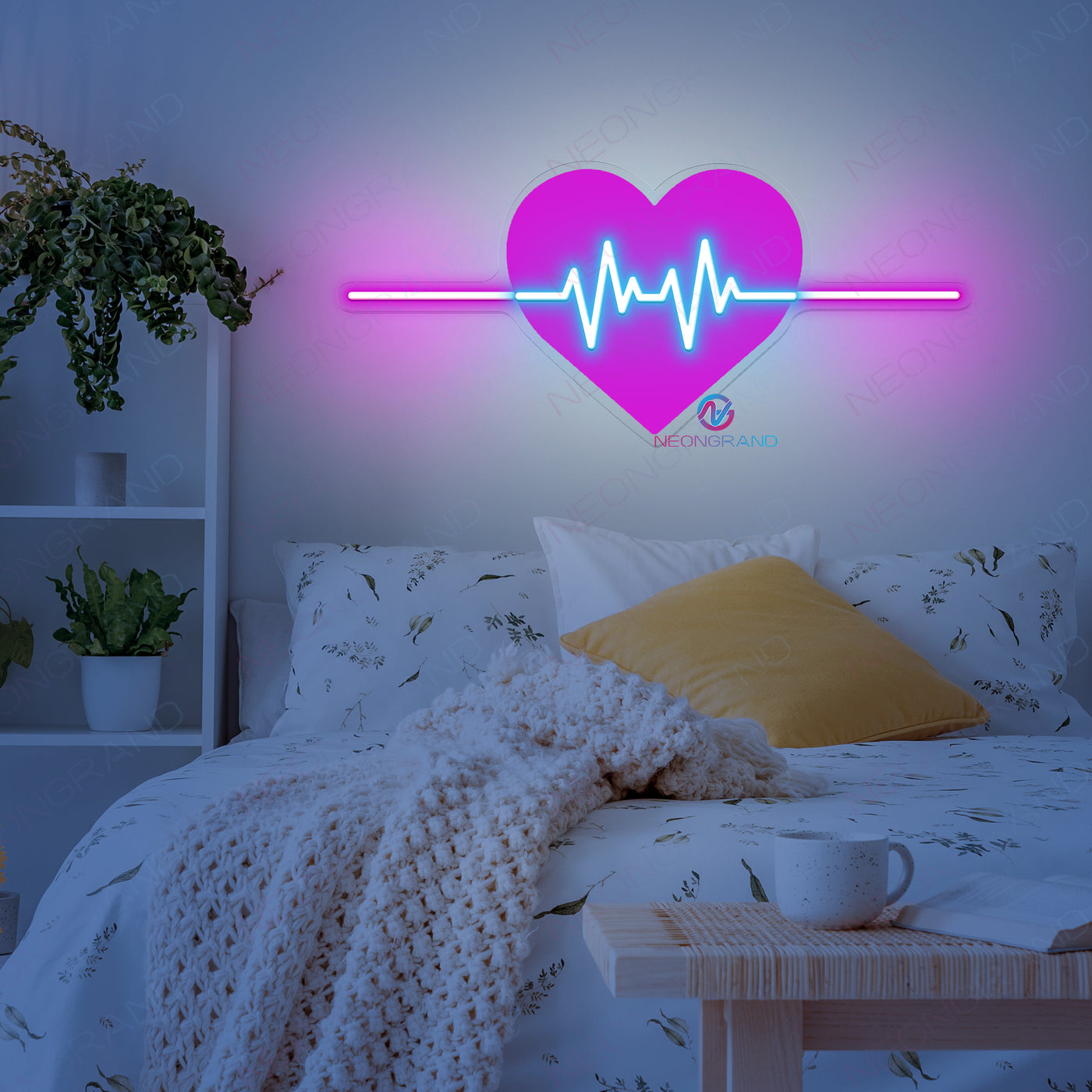 Heart Neon Sign UV Printing Valentine Led Light