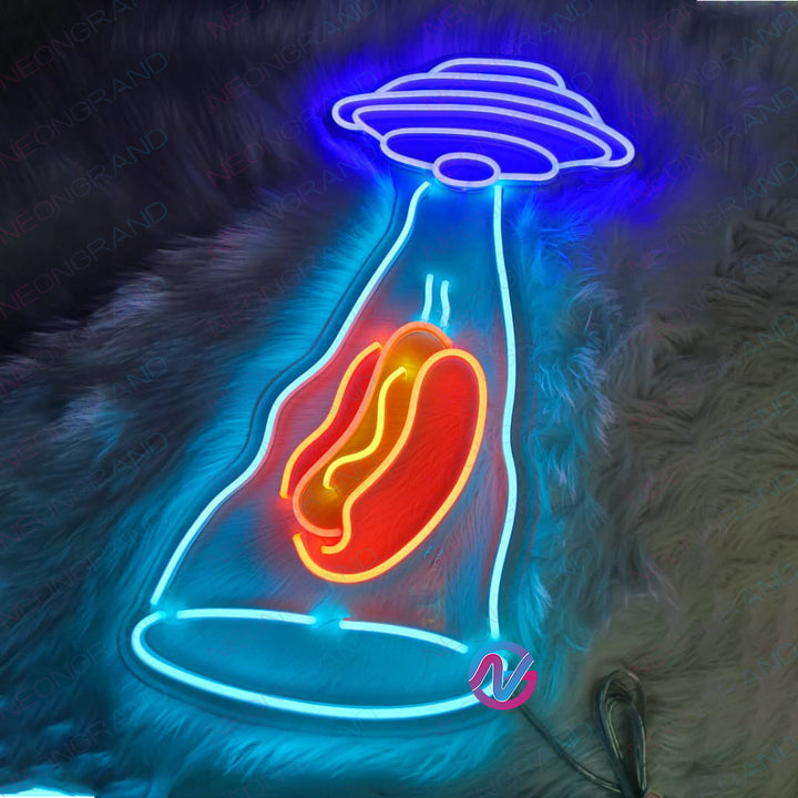 Hot Dogs Café Kitchen Décor Dual Color LED Neon Sign Blue & Red 24" X