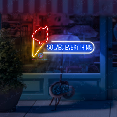 Ice Cream Solves Everything Neon Sign Business Led Light