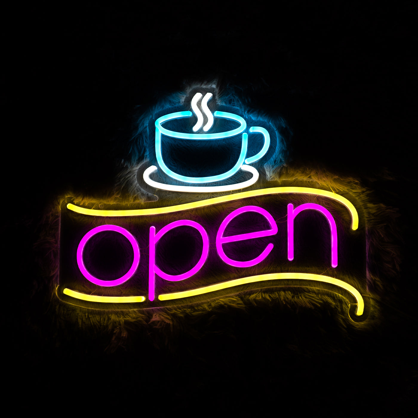 Coffee Open Neon Signs Wall Art Cafe Decor Accessories Led Light