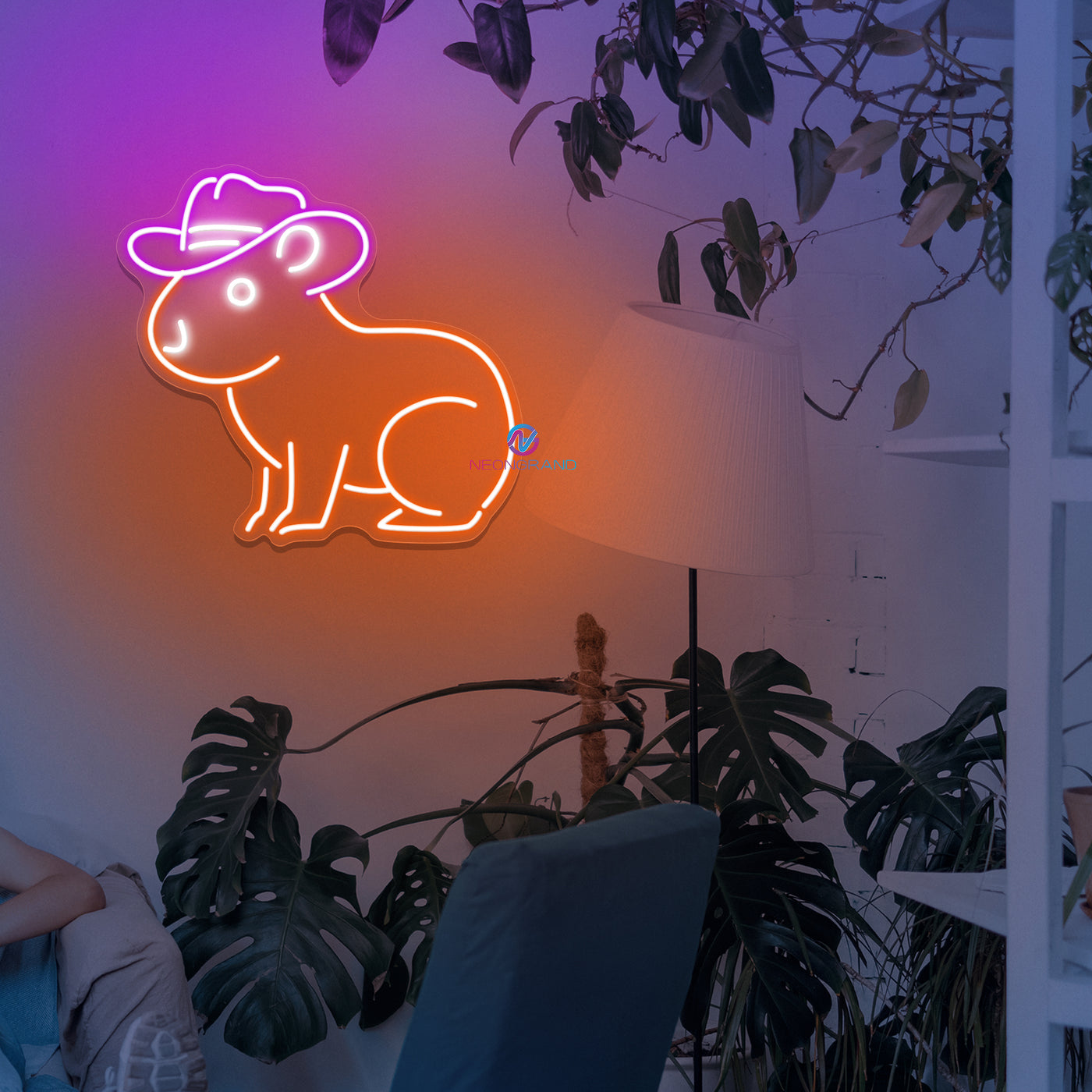 Capybara Neon Sign Cowboy LED Light