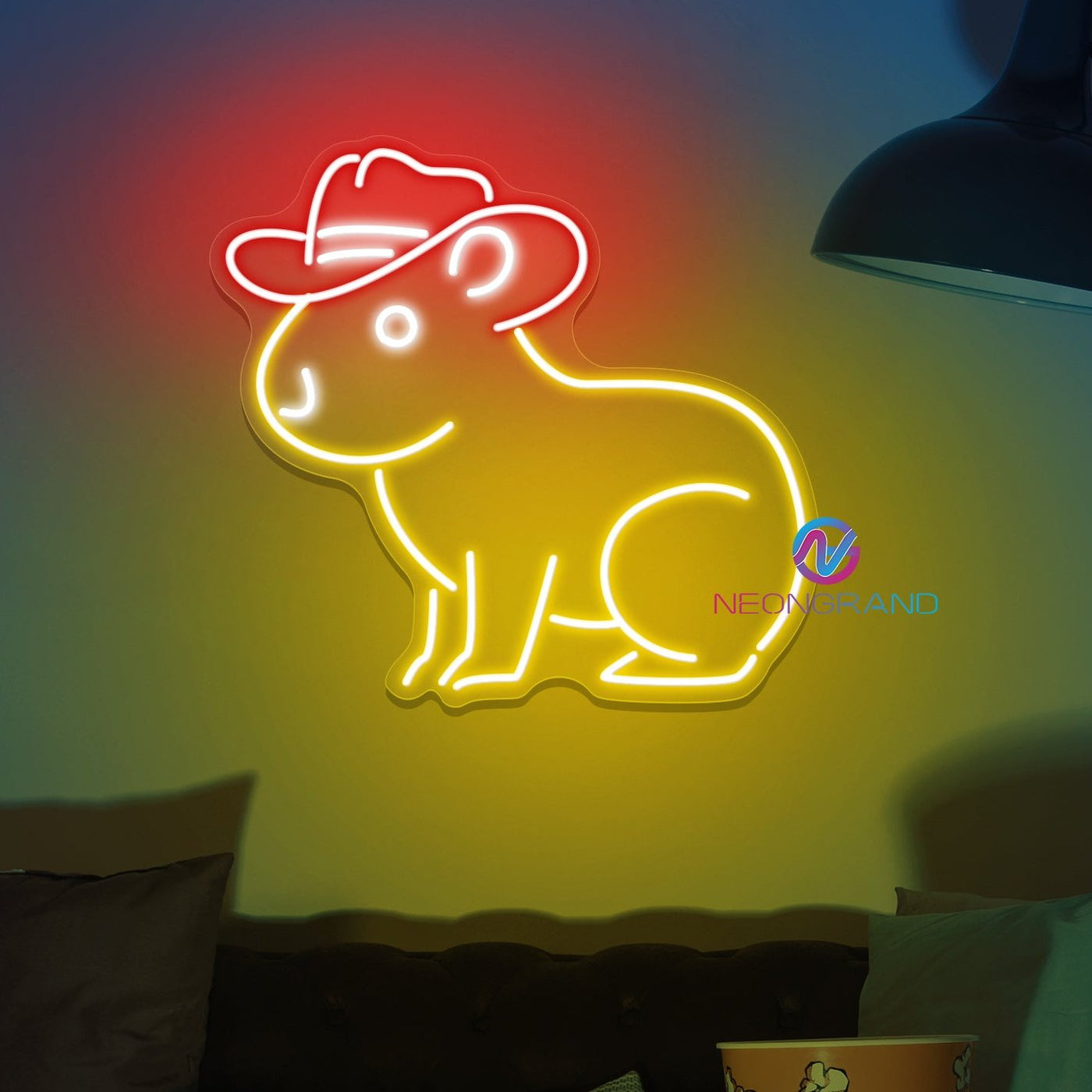 Capybara Neon Sign Cowboy LED Light