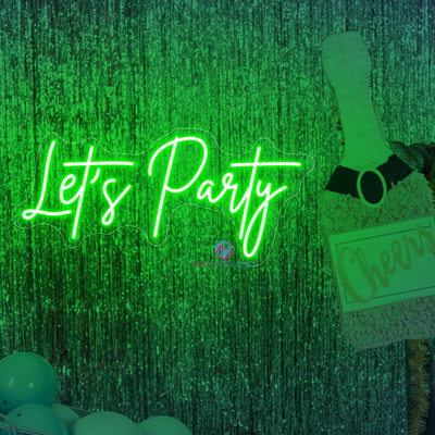 Let's Party Neon Sign Large Pink Party LED Light