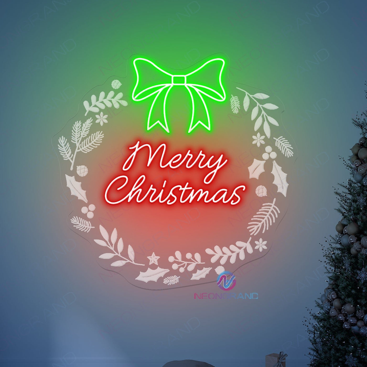 Merry Christmas Neon Sign 3D Engraved Led Light