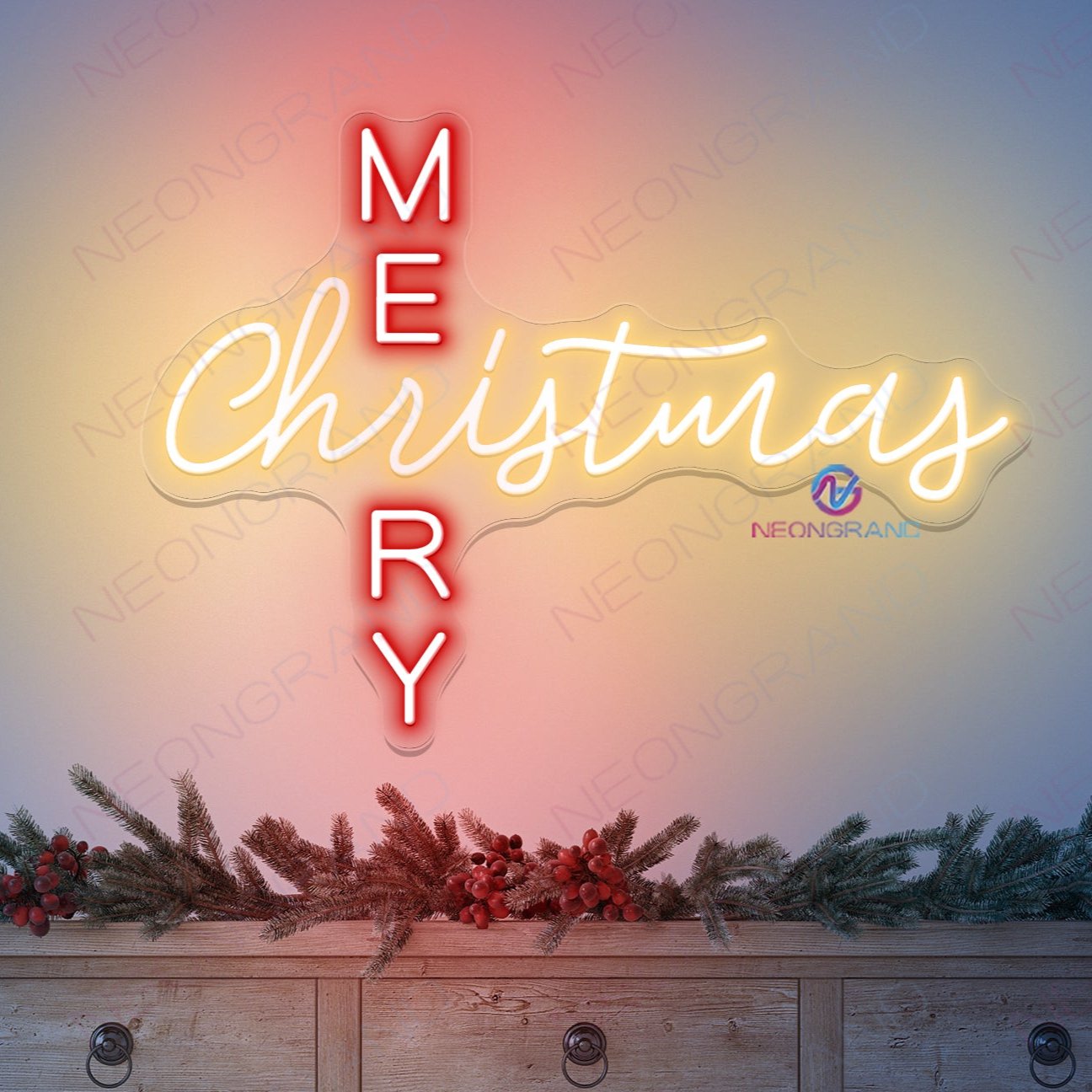 Merry Christmas Neon Sign Vintage LED Light