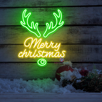 Merry Christmas Neon Sign Xmas Deer Led Light