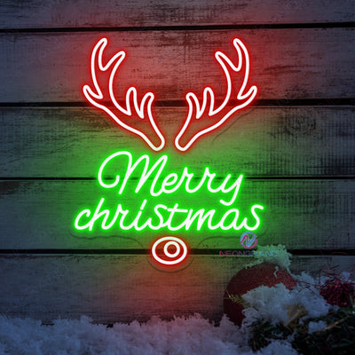 Merry Christmas Neon Sign Xmas Deer Led Light