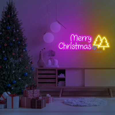 Merry Christmas Neon Sign Xmas Tree LED Light