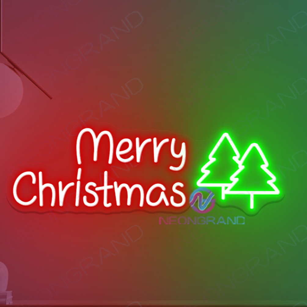 Merry Christmas Neon Sign Xmas Tree LED Light