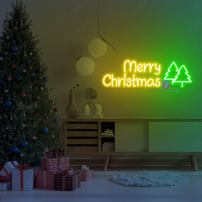 Merry Christmas Neon Sign Xmas Tree LED Light