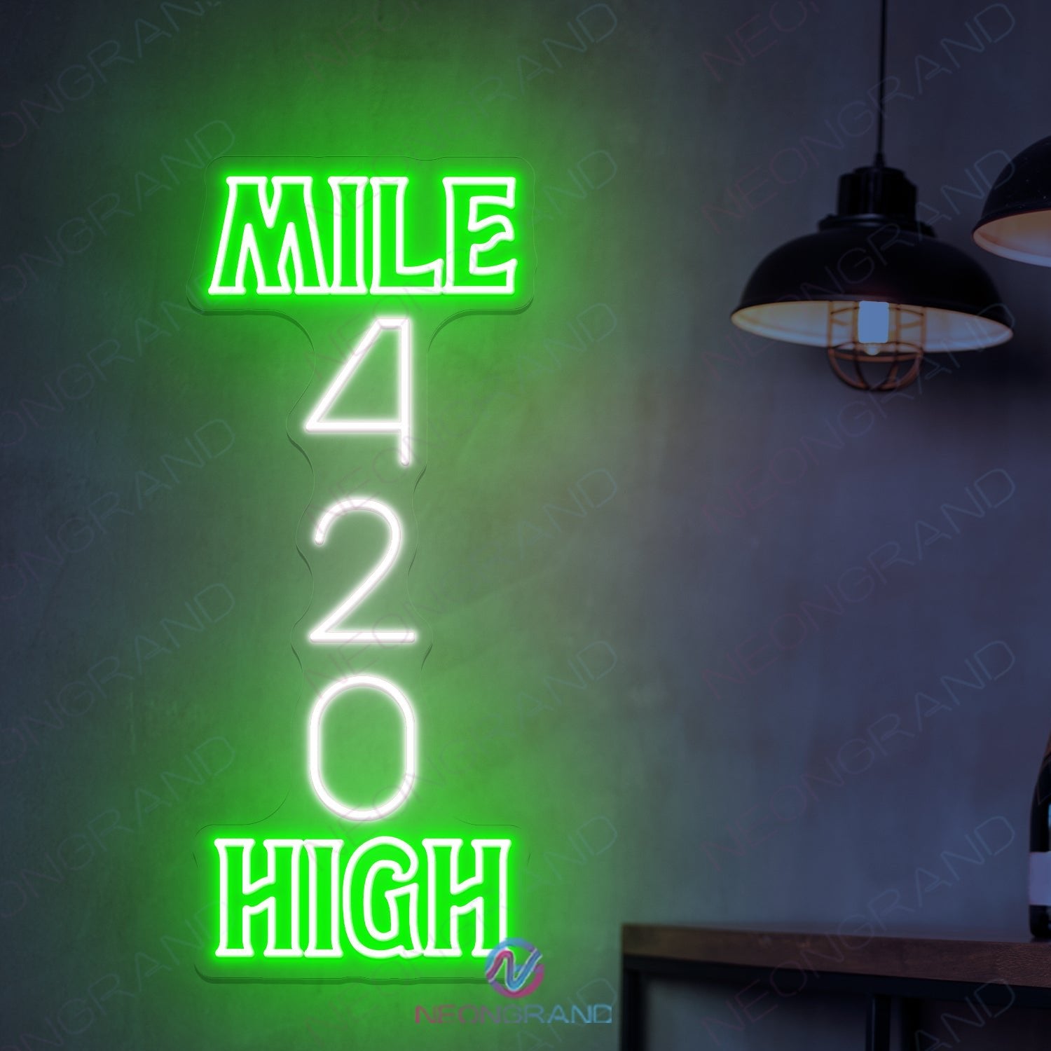 Mile 420 High Neon Sign Weed Led Lights - NeonGrand