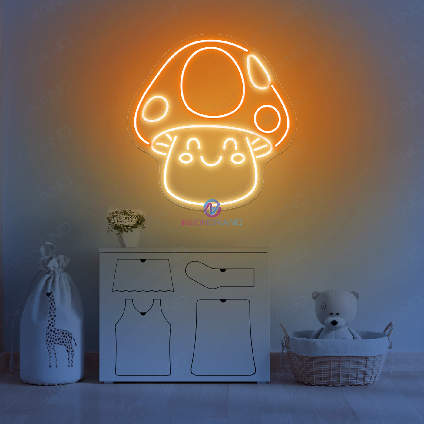 Mushroom Led Sign Cute Aesthetic Neon Light