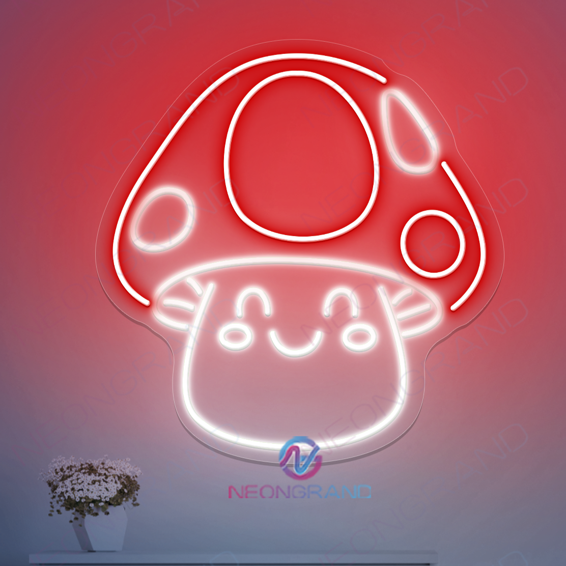 Mushroom Led Sign Cute Aesthetic Neon Light