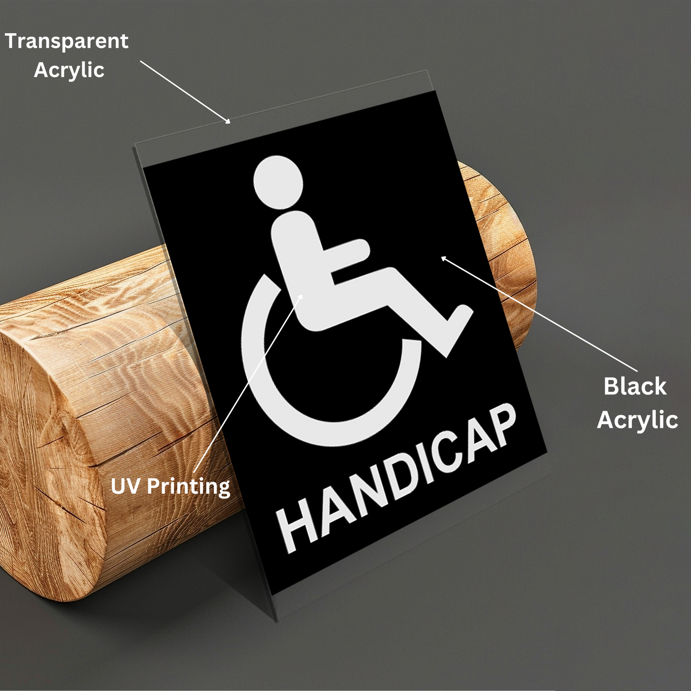 Handicap Sign UV Printed Acrylic Office Sign