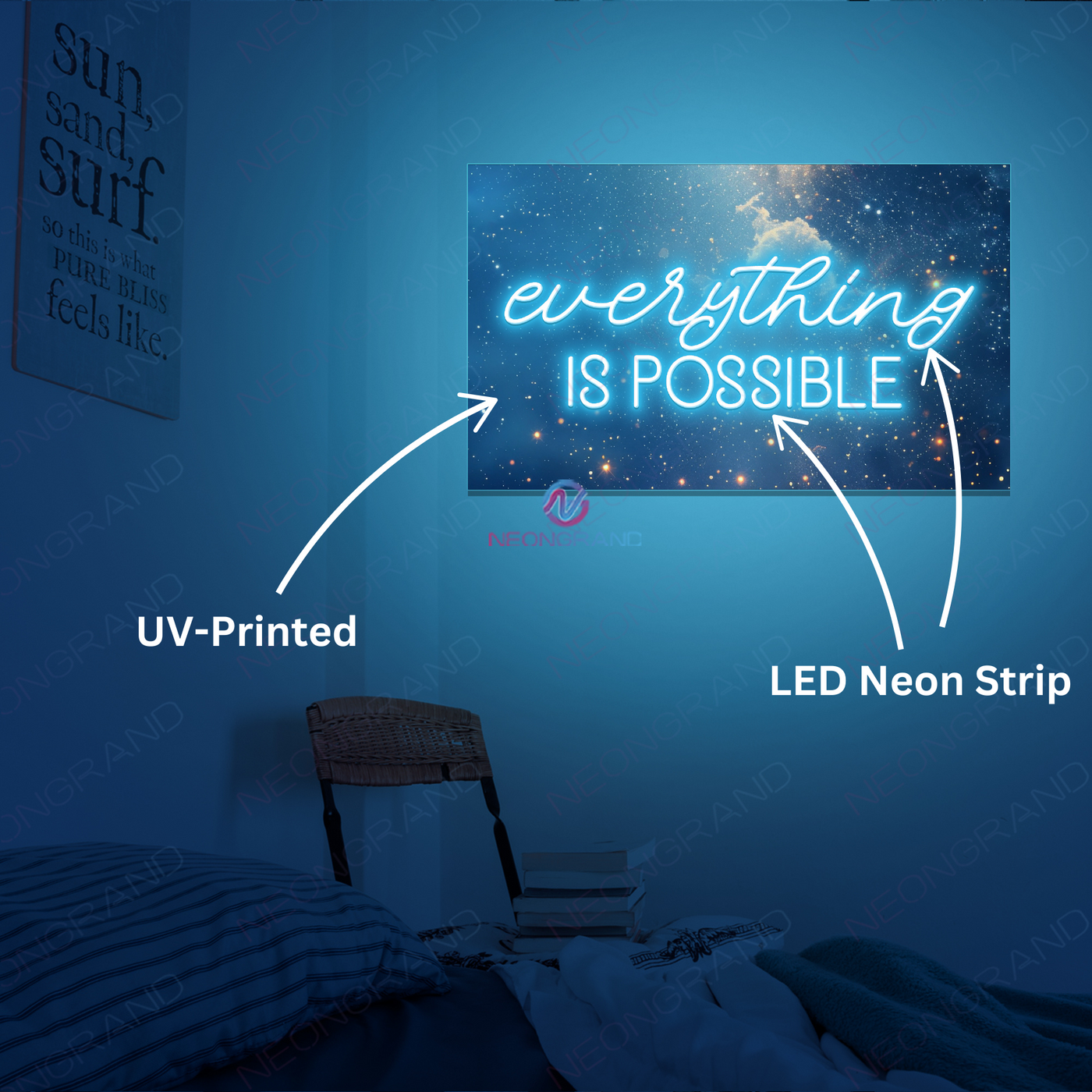 Everything Is Possible Art Work Neon Sign UV Printing Led Light