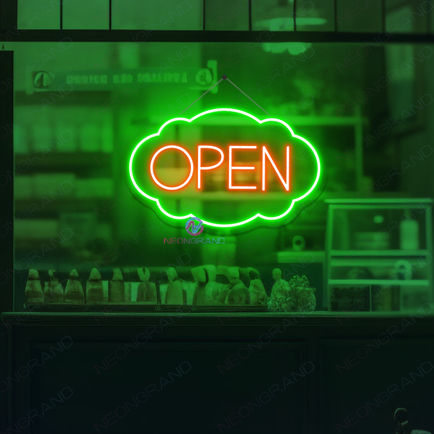 Neon Open Sign Vintage Storefront LED Light