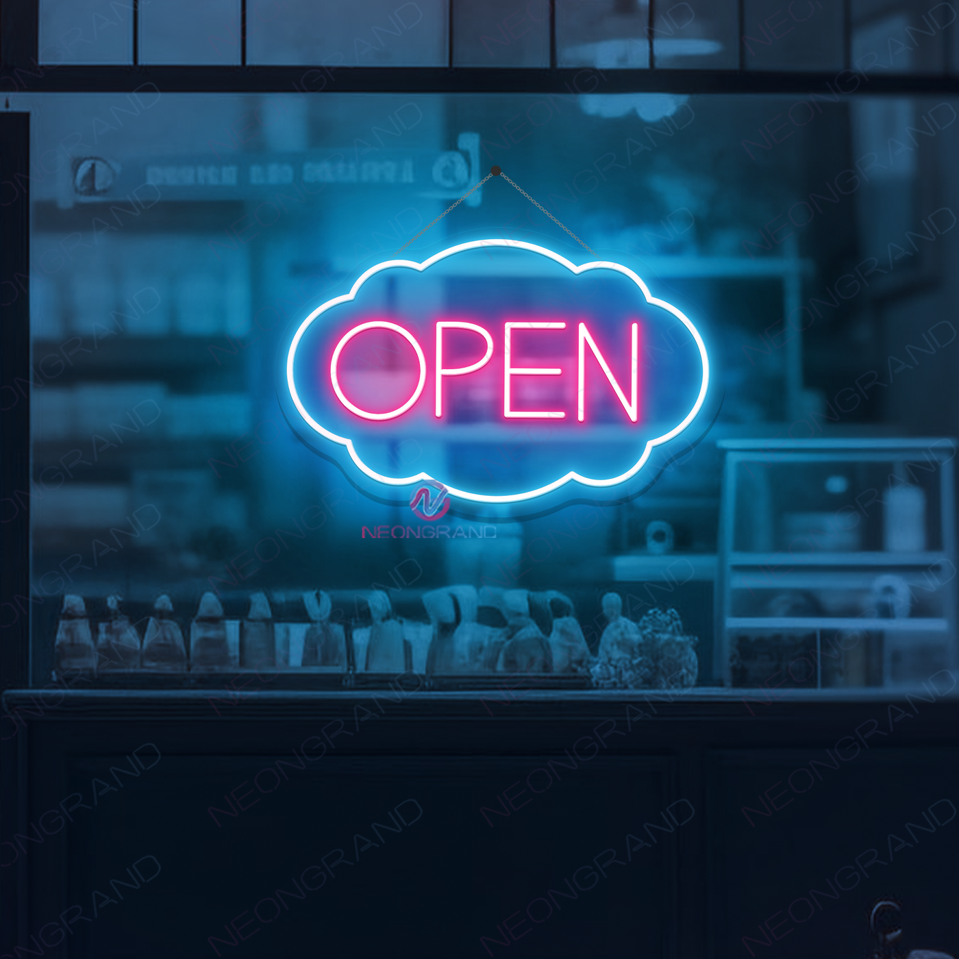 Neon Open Sign Vintage Storefront LED Light