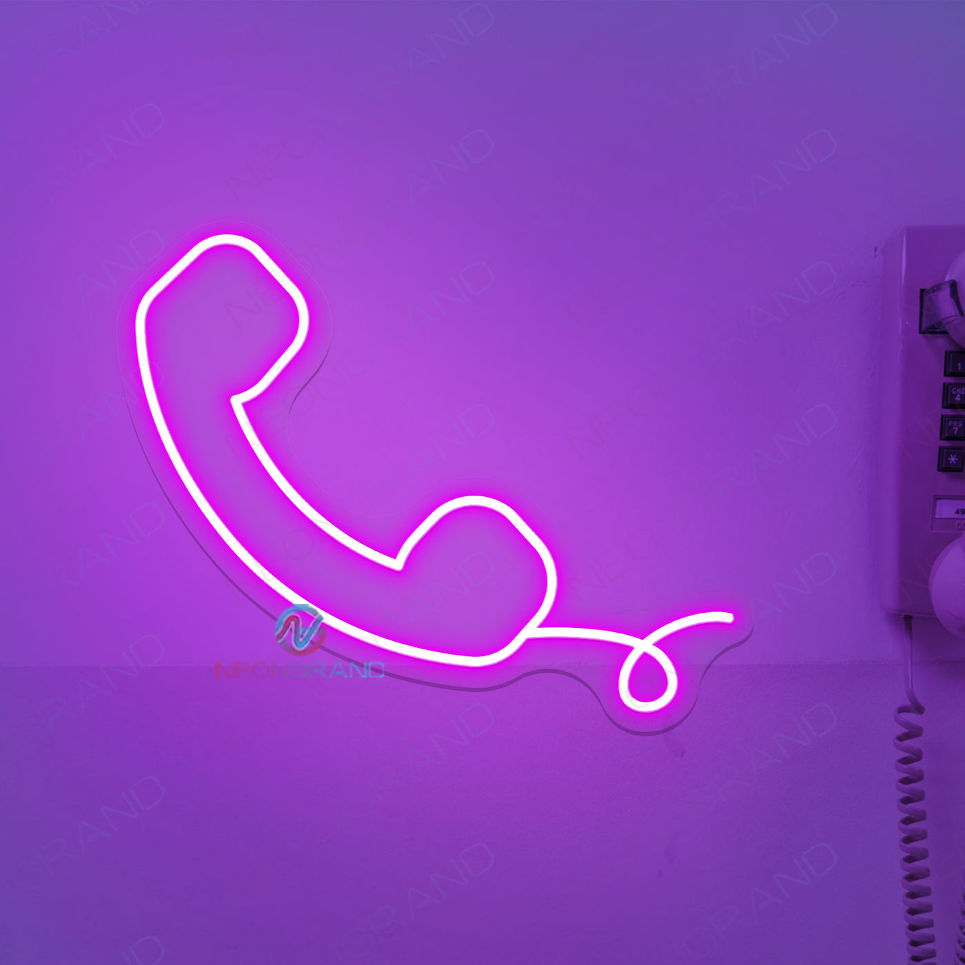 Neon Pink Phone Sign Girl Led Light