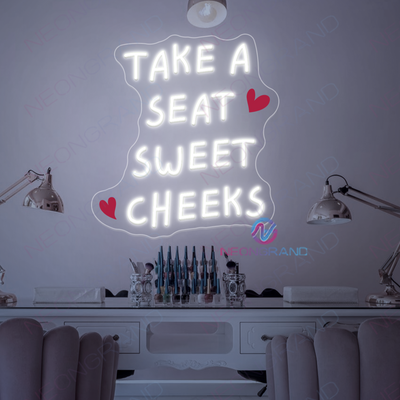 Neon Take A Seat Sweet Cheeks Sign UV-Printed LED Light