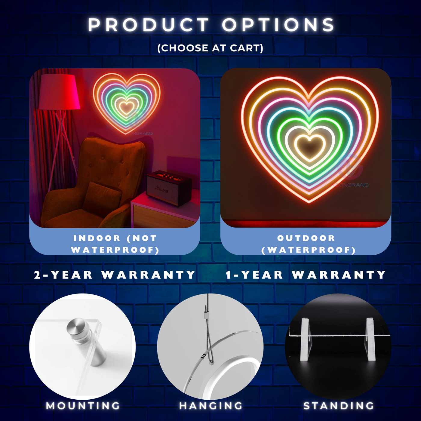 Heart Neon Sign Aesthetic Rainbow Led Light