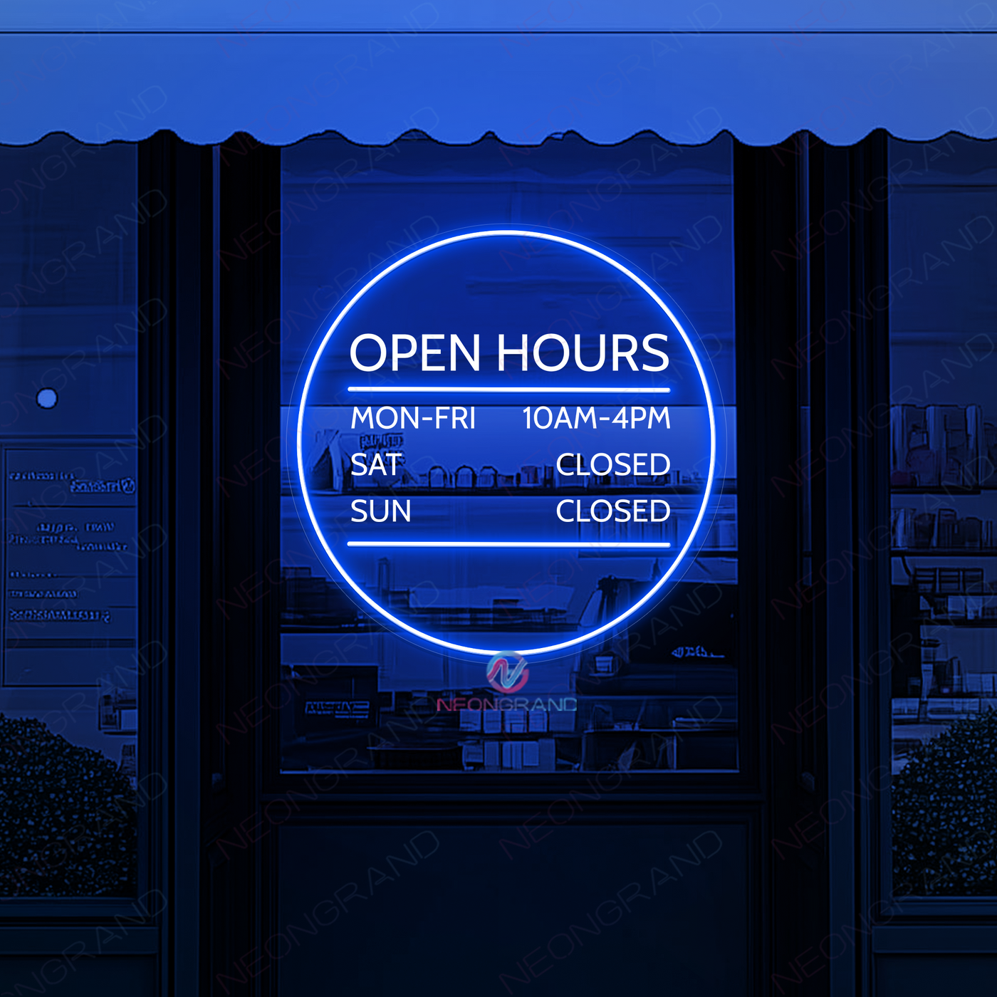 Open Hours Neon Sign UV Printing Custom Led Light For Business