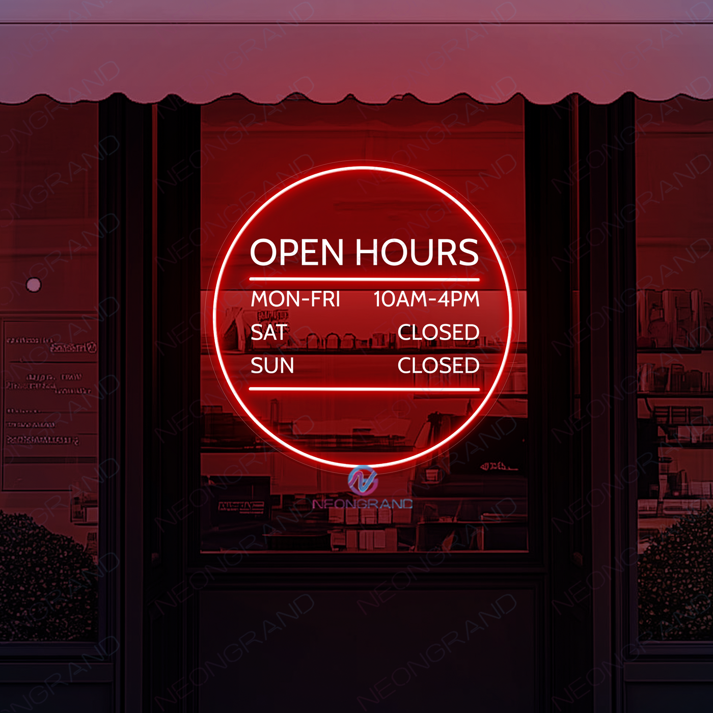 Open Hours Neon Sign UV Printing Custom Led Light For Business