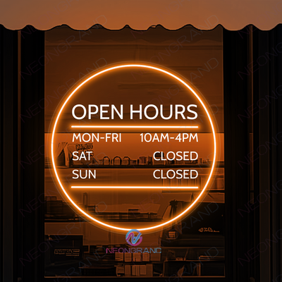 Open Hours Neon Sign UV Printing Custom Led Light For Business