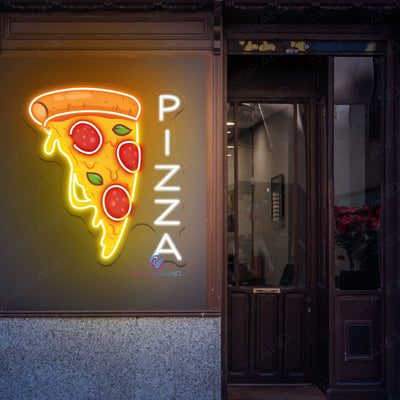 Pizza Neon Sign UV Printed Vertical LED Light