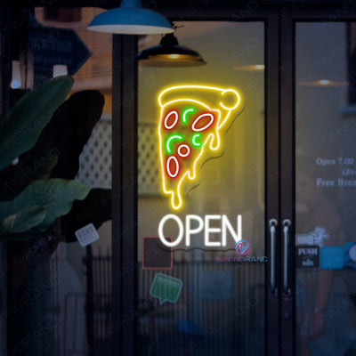 Pizza Open Neon Sign Vertical LED Light For Restaurant