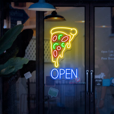 Pizza Open Neon Sign Vertical LED Light For Restaurant