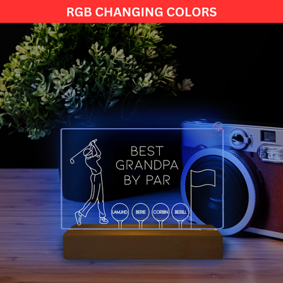 Best Grandpa By Par Sign RGB Father's Day Led Light