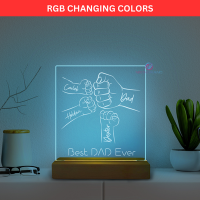 Personalized Fist Bump Sign Dad RGB Led Light