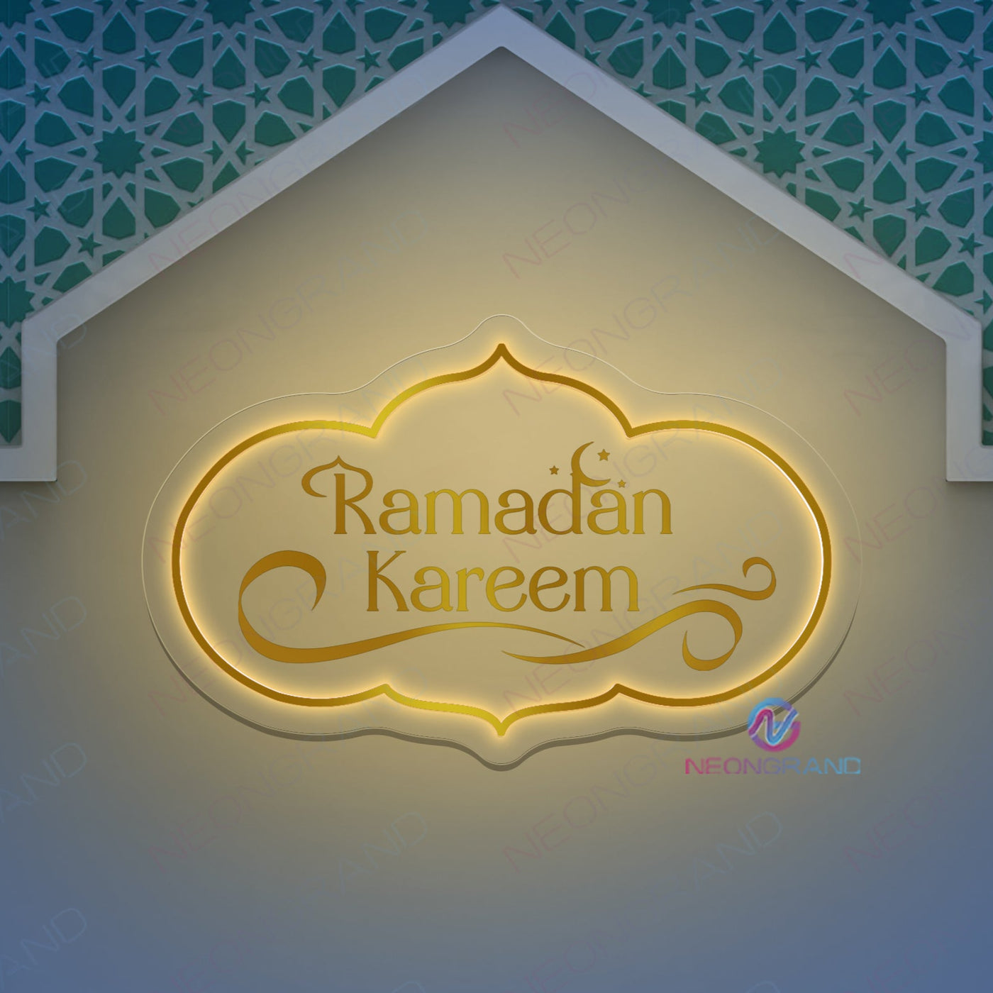 Ramadan Kareem Neon Sign Metal Backlit LED Light