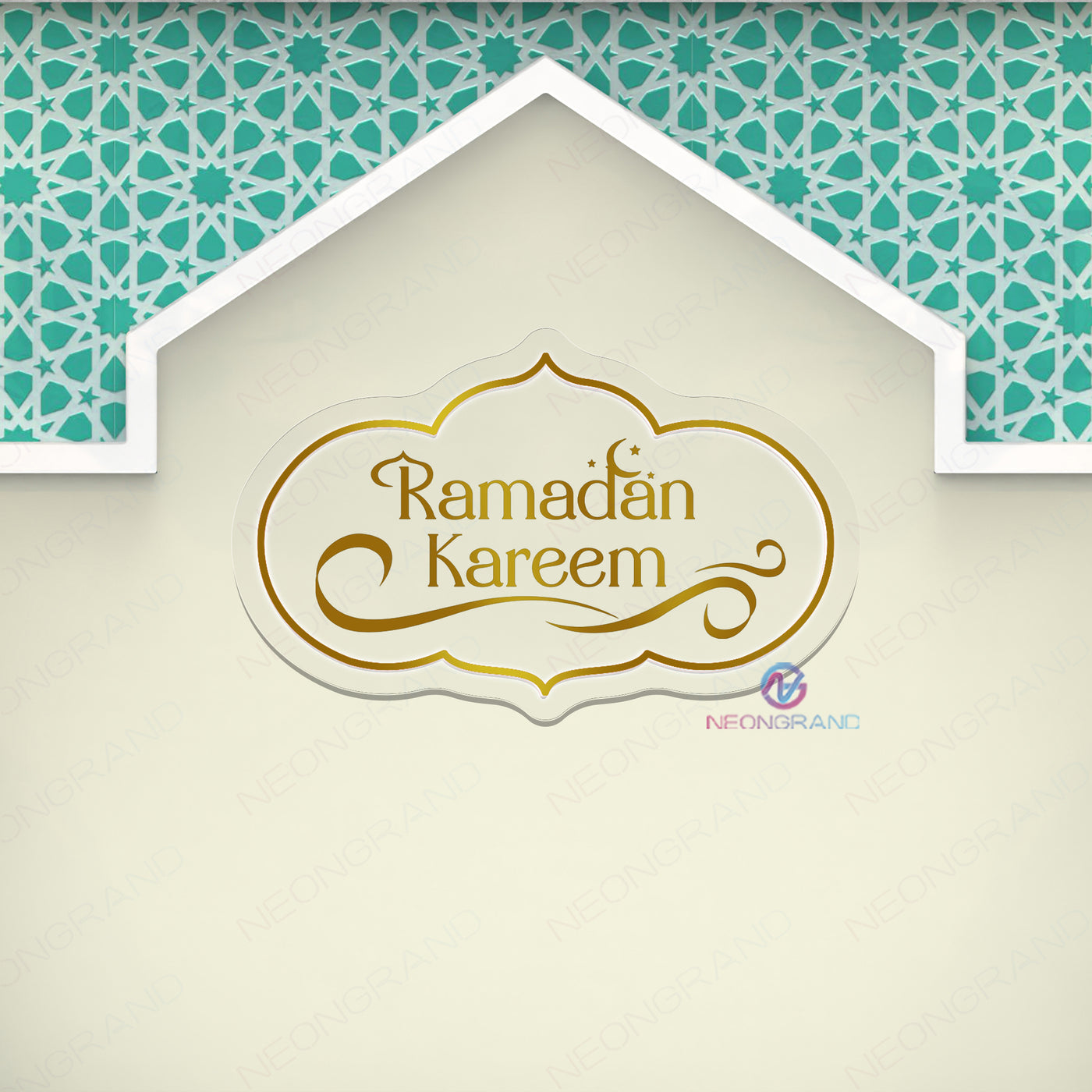 Ramadan Kareem Neon Sign Metal Backlit LED Light